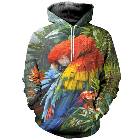 3D Printed Beautiful Parrot Hoodie T-shirt DT270401