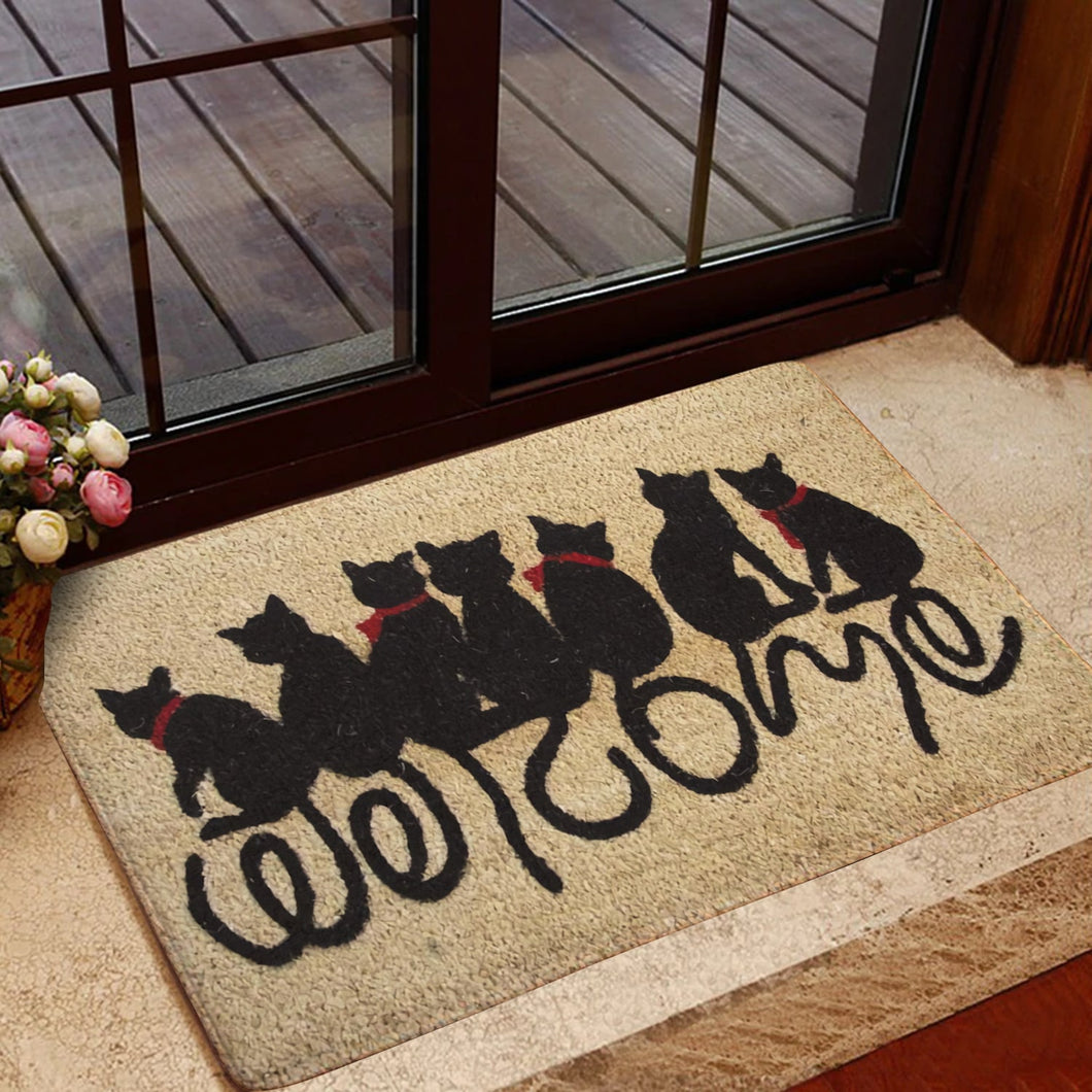 [sk0859-dom-tpa]-doormat-black-cat-decorate-the-house