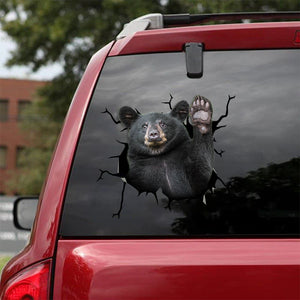 [sk1719-snf-tnt]-black-bear-crack-car-sticker-animals-lover