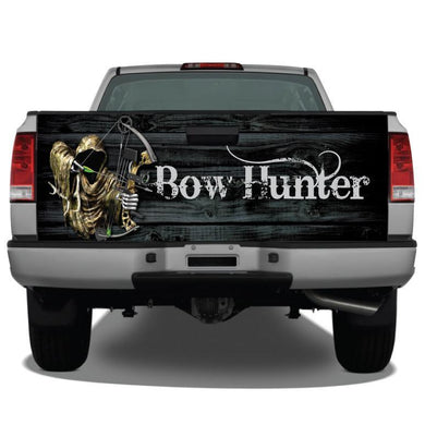 Bow Hunter Grim Reaper Black Wood Tailgate Wrap Sticker Tailgate Wrap Decals For Trucks
