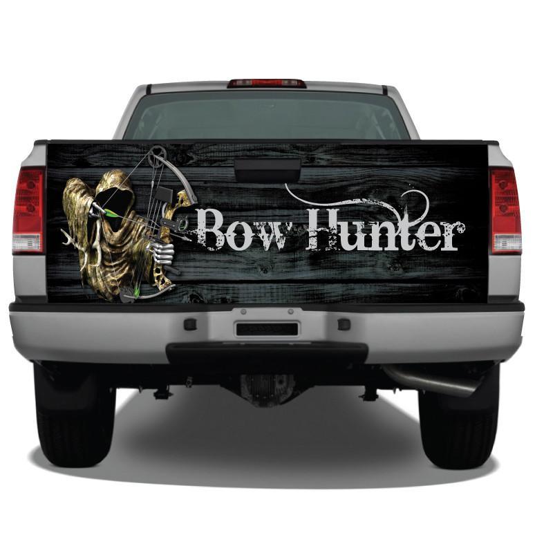 Bow Hunter Grim Reaper Black Wood Tailgate Wrap Sticker Tailgate Wrap Decals For Trucks