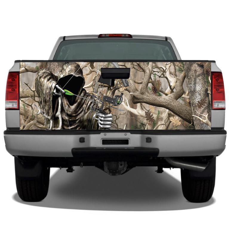 Bow Hunter Grim Reaper Camo "obliteration" Tailgate Wrap Sticker Tailgate Wrap Decals For Trucks