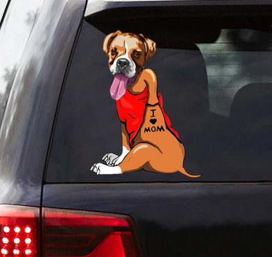 [th0724-snf-ptd]-boxer-crack-car-sticker-dogs-lover