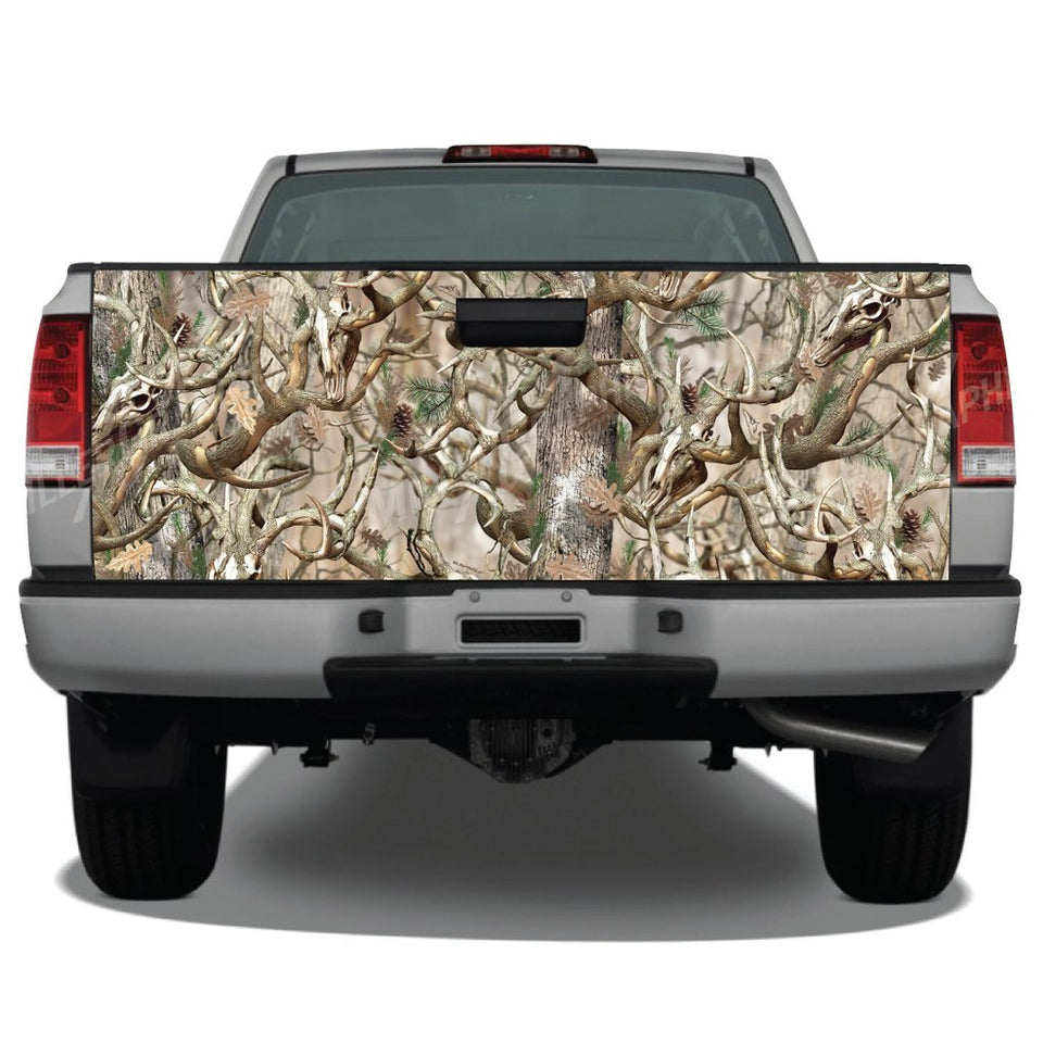 Camo &quot;obliteration Buck Skull&quot; Tailgate Wrap Tailgate Wrap Sticker Decals For Trucks