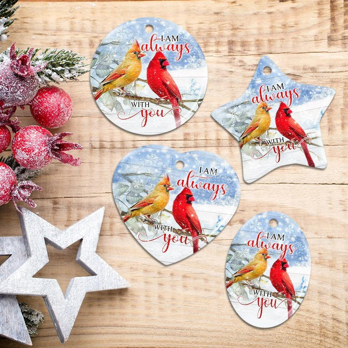 Cardinal Bird I Am Always With You Ceramic Ornament Christmas Home Decor