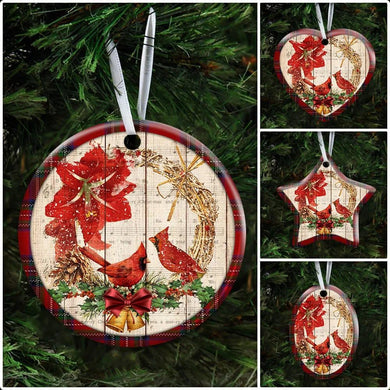 Cardinal Merry Christmas Ceramic Ornament Christmas Home Decor