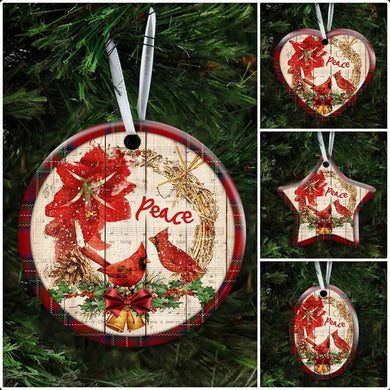 Cardinal Peace Christmas Ceramic Ornament Christmas Home Decor