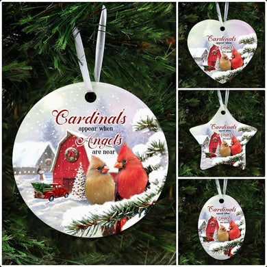 Cardinals Appear When Angels Are Near Ceramic Ornament Christmas Home Decor