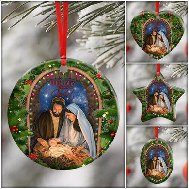 Christmas Begins With Christ Ceramic Ornament Christmas Home Decor