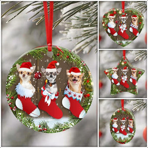 Christmas Chihuahua Ceramic Ornament Christmas Home Decor