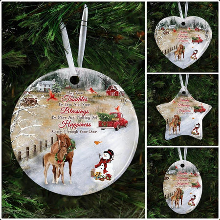 Christmas Horse Ceramic Ornament Christmas Home Decor