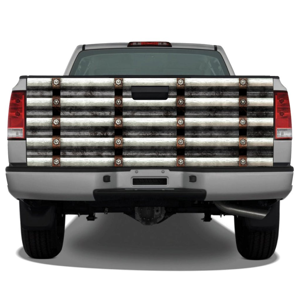 Corrugated Metal Distressed Tailgate Wrap Sticker Tailgate Wrap Decals For Trucks