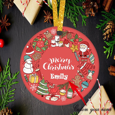 Custom name Merry Christmas ornament, The first Christmas ornament gift ideas, family gift, custom Xmas ornament
