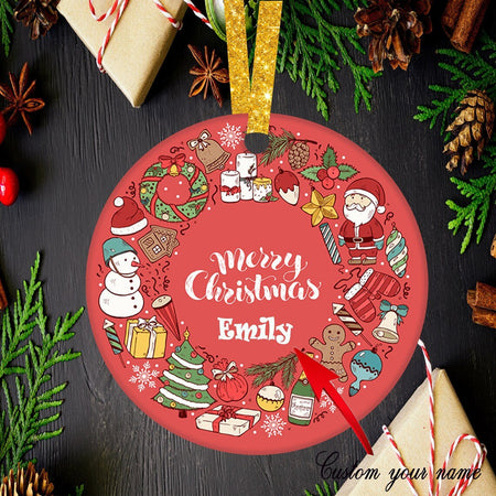Custom name Merry Christmas ornament, The first Christmas ornament gift ideas, family gift, custom Xmas ornament