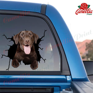 Labrador Crack Decal Sticker Car Happy Decal Stickers Birthday Gifts For Her