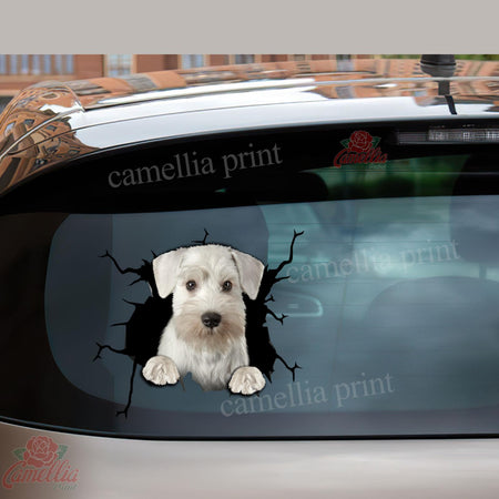 Schnauzer Crack Decal For Back Car Window Cuteness Overloaded Stickers Para Carros Employee Gift