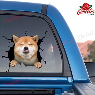 Shiba Inu Crack Decal Window Wiper Funny Small Stickers Gifts For Couples