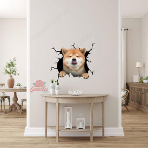 Shiba Inu Crack Decal Window Wiper Funny Small Stickers Gifts For Couples