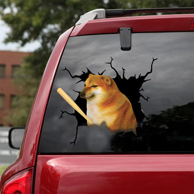 [dt0026-snf-tnt]-doge-crack-car-sticker-dogs-lover