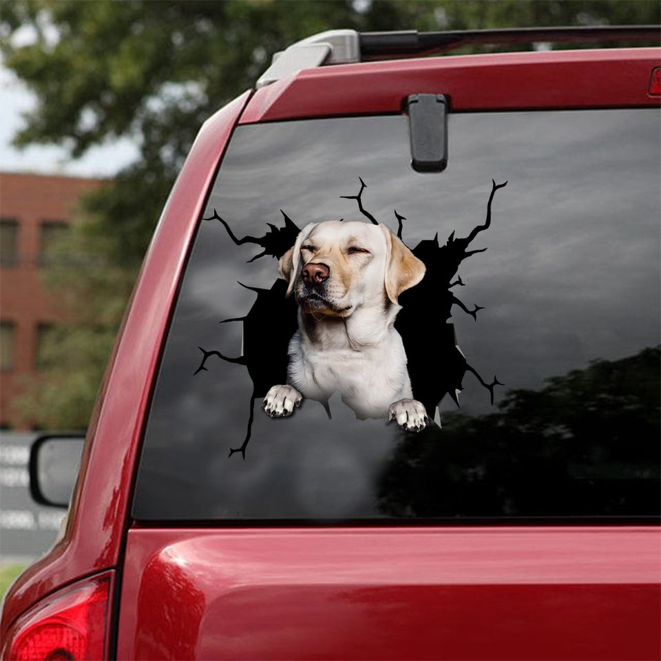[dt0040-snf-lad]-labrador-retrievers-crack-car-sticker-dogs-lover