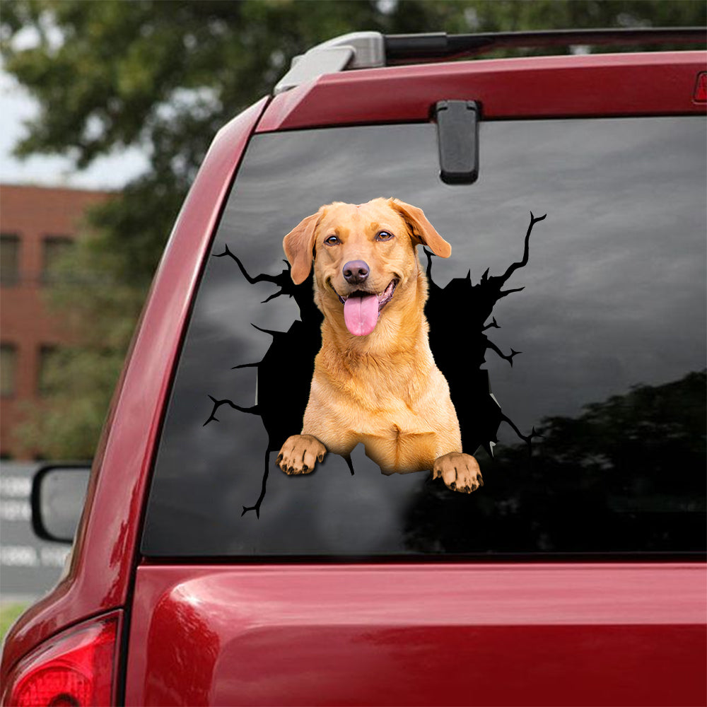 [dt0047-snf-lad]-labrador-retrievers-crack-car-sticker-dogs-lover