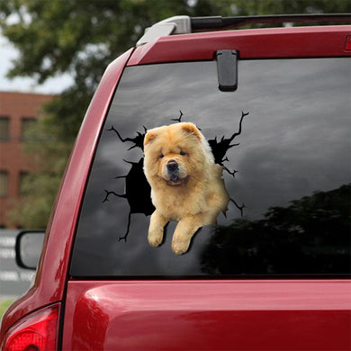 [dt0058-snf-lad]-chow-chow-crack-car-sticker-dogs-lover