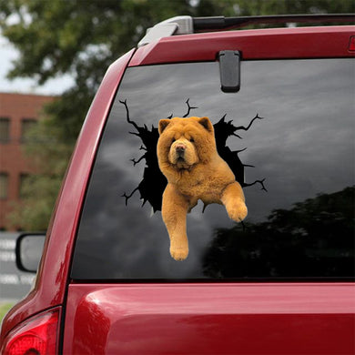[dt0060-snf-lad]-chow-chow-crack-car-sticker-dogs-lover