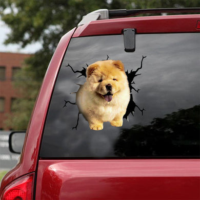 [dt0063-snf-lad]-chow-chow-crack-car-sticker-dogs-lover