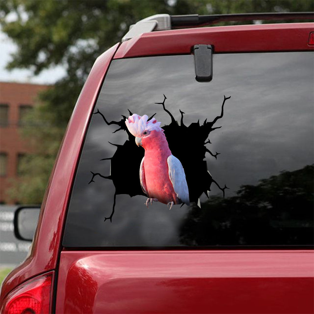 [dt0067-snf-tnt]-galah-cockatoo-crack-car-sticker-birds-lover