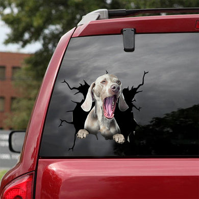 [dt0120-snf-tnt]-weimaraner-crack-car-sticker-dogs-lover