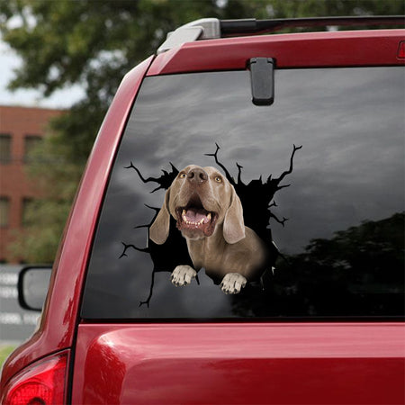 [dt0121-snf-tnt]-weimaraner-crack-car-sticker-dogs-lover