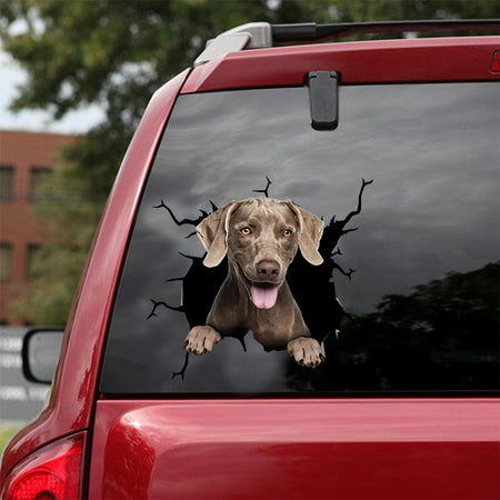 [dt0126-snf-tnt]-weimaraner-crack-car-sticker-dogs-lover