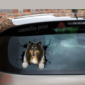 Rough Collie Crack Decal For Rear Window Wiper Funny Wall Decor Custom Logo Stickers 25th Anniversary Gifts