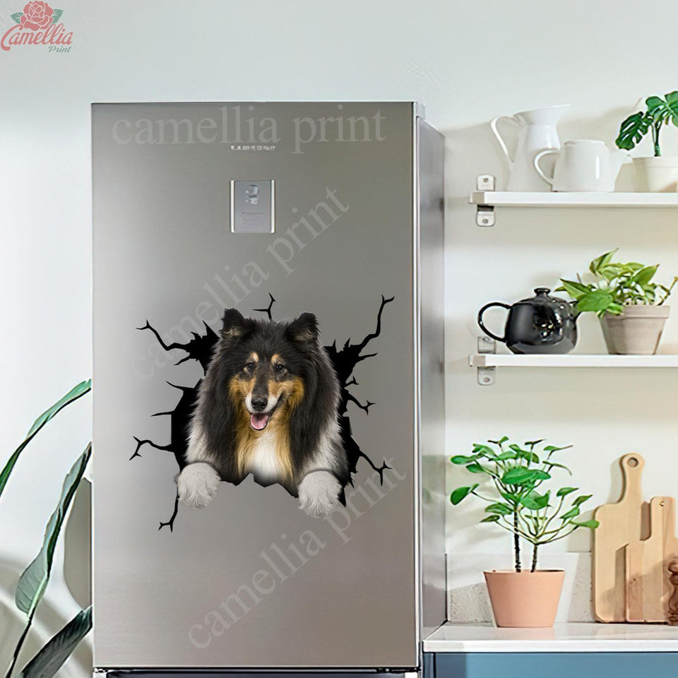 Rough Collie Crack Decal For Rear Window Wiper Funny Wall Decor Custom Logo Stickers 25th Anniversary Gifts