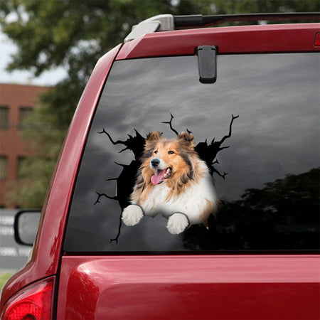 [dt0138-snf-tnt]-rough-collie-crack-car-sticker-dogs-lover