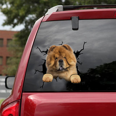 [dt0153-snf-tnt]-chow-chow-crack-car-sticker-dogs-lover