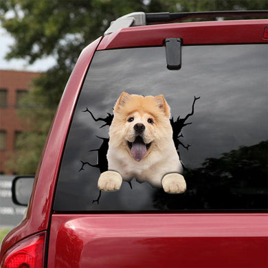 [dt0155-snf-tnt]-chow-chow-crack-car-sticker-dogs-lover