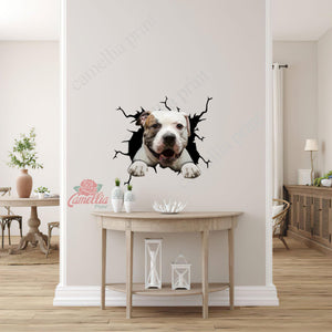 American Bulldog Crack Decor Decal Pretty Cute Magnetic Stickers Diy Christmas Gifts