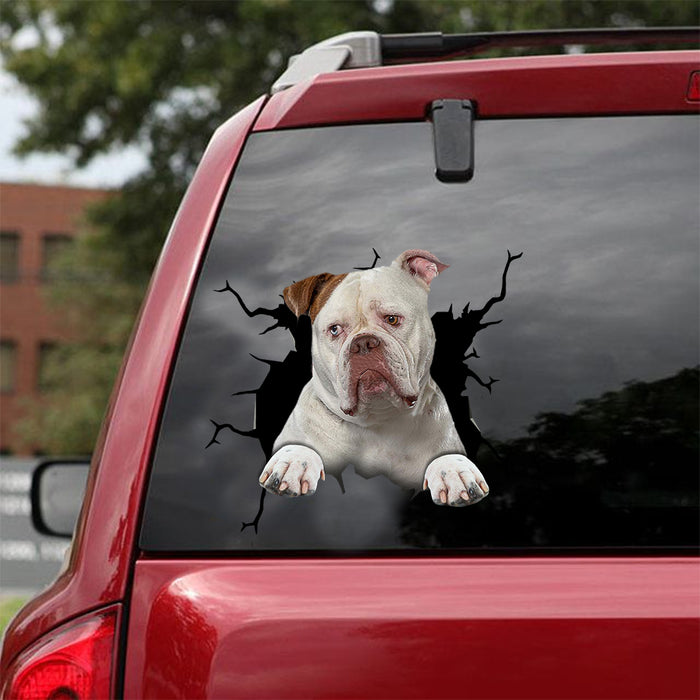 [dt0197-snf-tnt]-american-bulldog-crack-car-sticker-dogs-lover