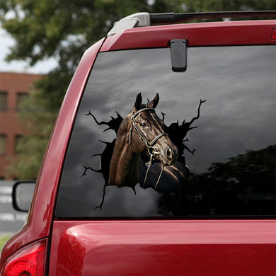 [dt0221-snf-tnt]-hanoverian-horse-crack-car-sticker-animals-lover