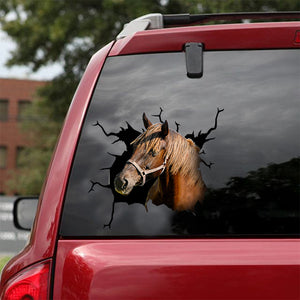 [dt0222-snf-tnt]-clydesdale-horse-crack-car-sticker-animals-lover