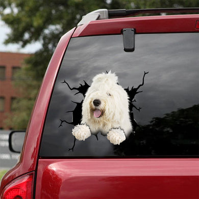 [dt0239-snf-tnt]-old-english-sheepdog-crack-car-sticker-dogs-lover