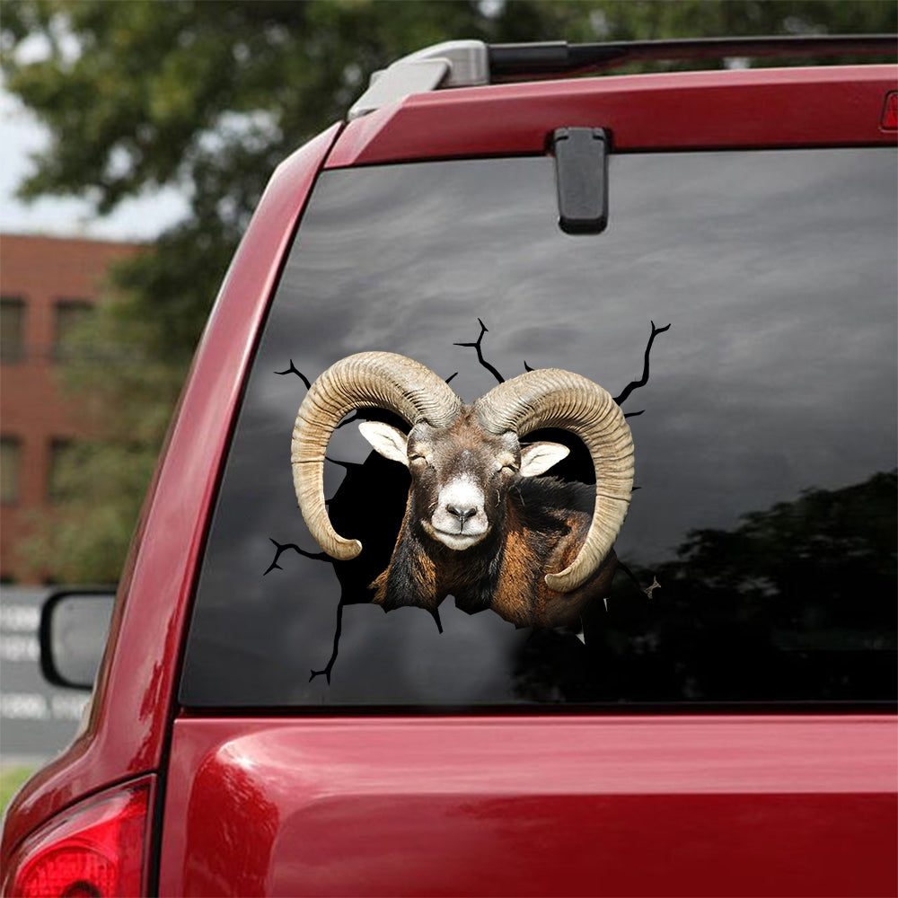 [dt0256-snf-tnt]-mouflon-crack-car-sticker-deers-lover