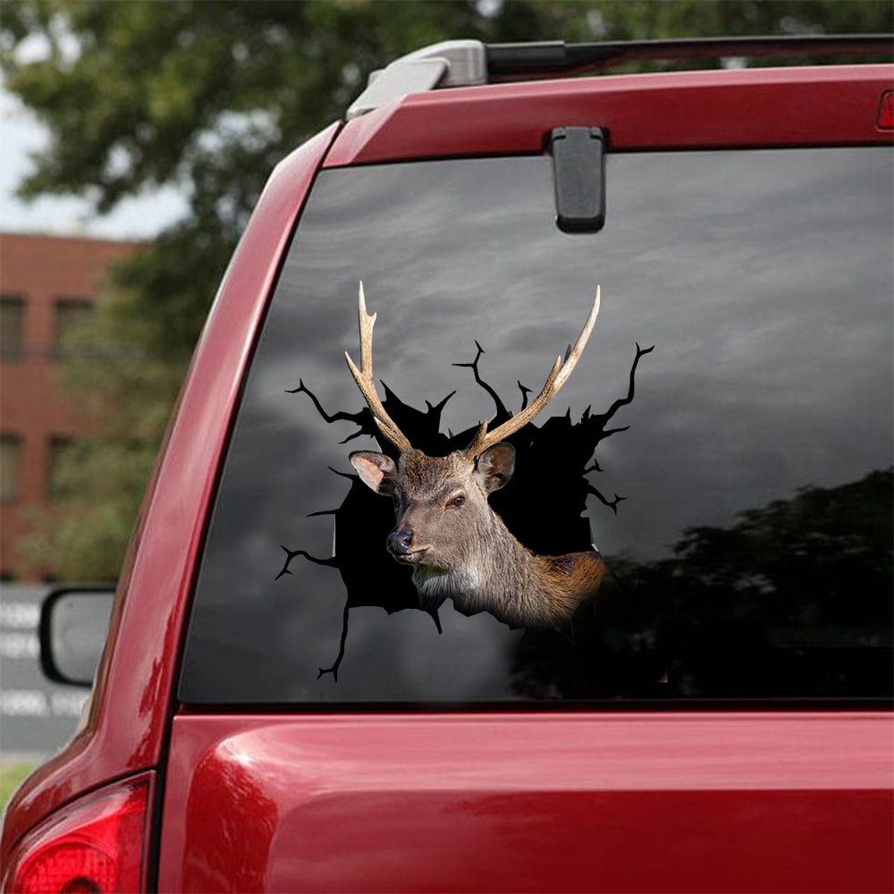 [dt0265-snf-tnt]-sika-deer-crack-car-sticker-deers-lover