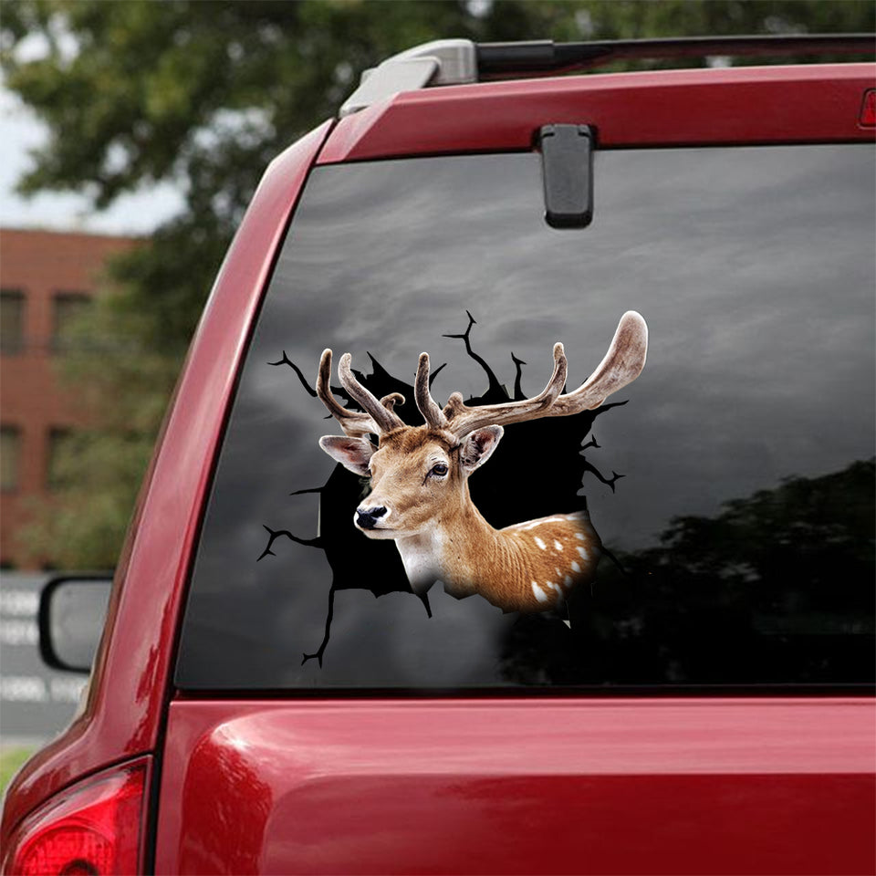 [dt0267-snf-tnt]-sika-deer-crack-car-sticker-deers-lover