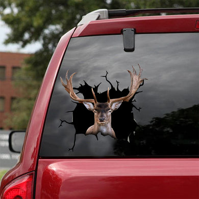 [dt0272-snf-tnt]-fallow-deer-crack-car-sticker-deers-lover