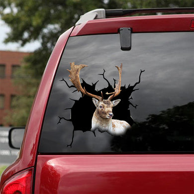 [dt0273-snf-tnt]-fallow-deer-crack-car-sticker-deers-lover