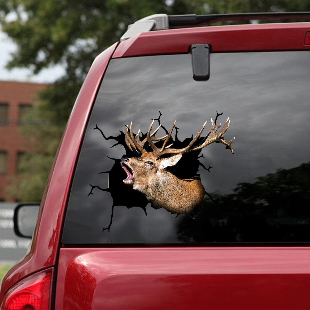 [dt0278-snf-tnt]-red-deer-crack-car-sticker-deers-lover