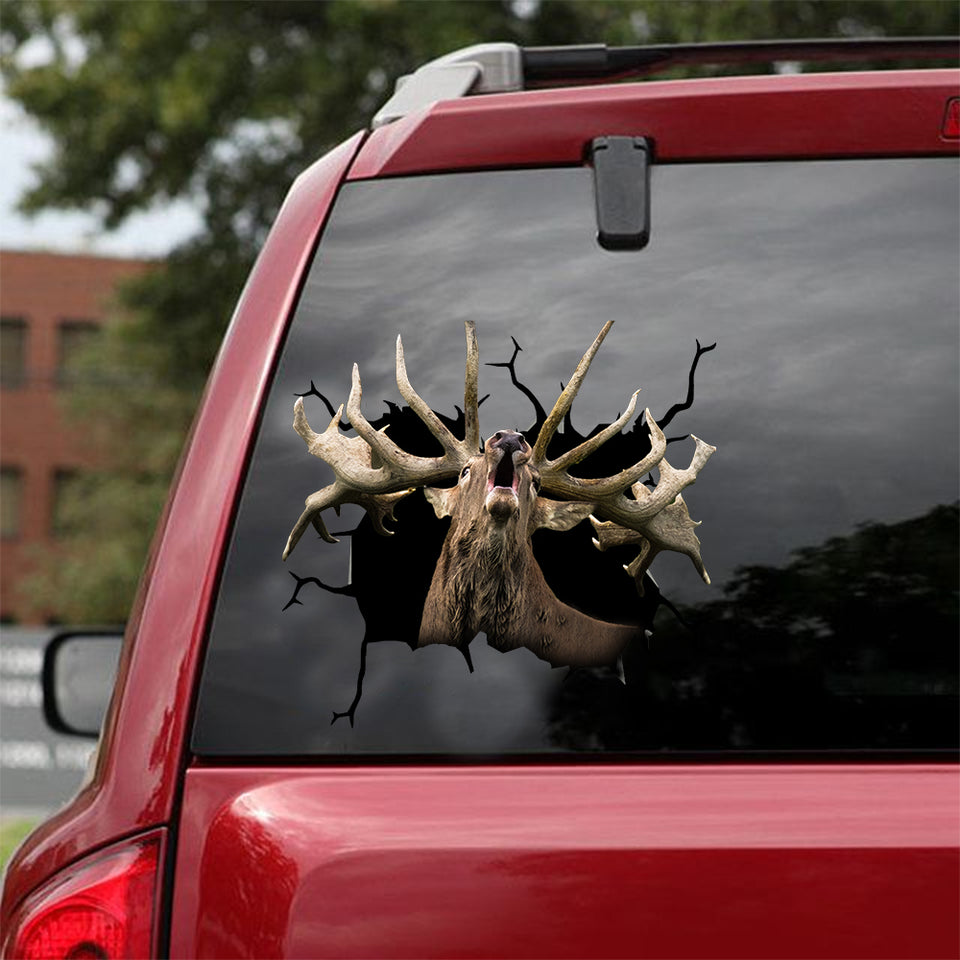[dt0279-snf-tnt]-red-deer-crack-car-sticker-deers-lover