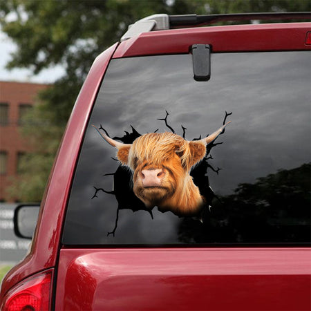 [dt0316-snf-tnt]-highland-cattle-crack-car-sticker-cows-lover